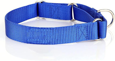 Martingale Dog Collar, Nylon Dog Collar, Blue, Small