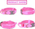 Tactical Dog Collar, Adjustable Military Nylon Collar with Heavy Duty Metal Buckle and Handle for Dog Training (Pink,