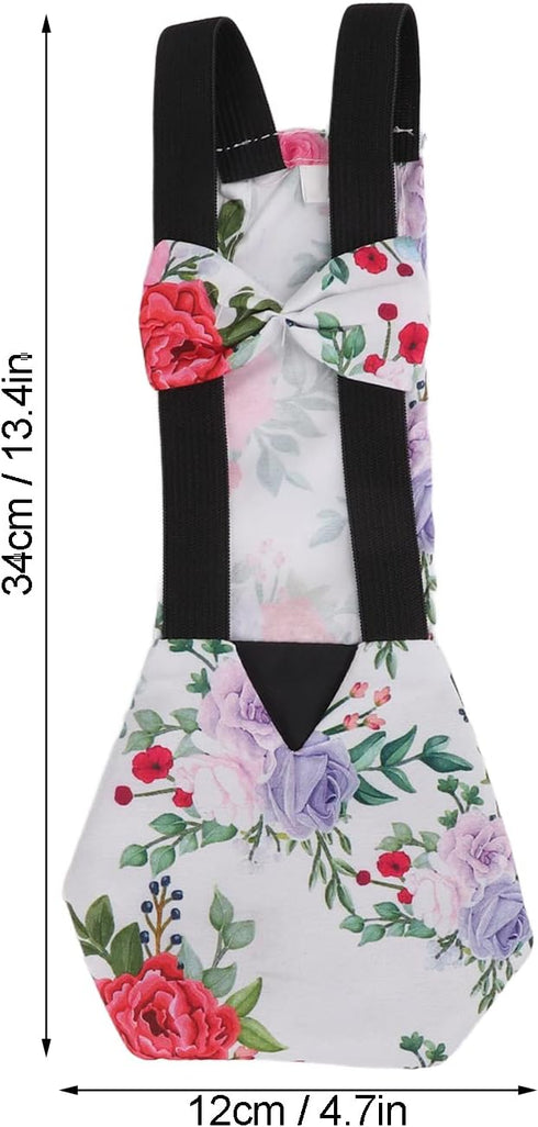 01 02 015 Chicken Shit Pocket Diapers, Waterproof Cloth Fabric Duck Diapers Unique Bowknot Elegant Goose for Pet(M)