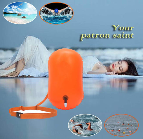Swim Buoy for Open Water Training, Highly Visible Float for Swimming Triathletes, Kayakers, and Snorkelers