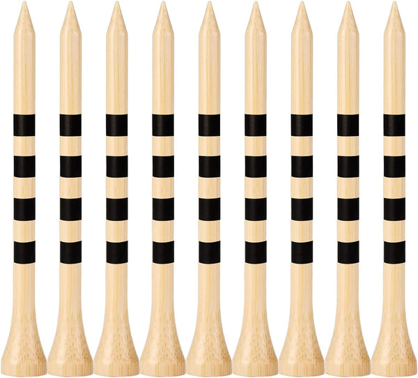Golf Tees, 100 Pack of 3 1/4 Inch Professional Natural Bamboo Tees, Durable & Stable System
