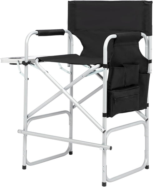 GeRRiT Tall Directors Chairs Foldable Makeup Artist Chair Seat Height 26.5 inches Heavy
