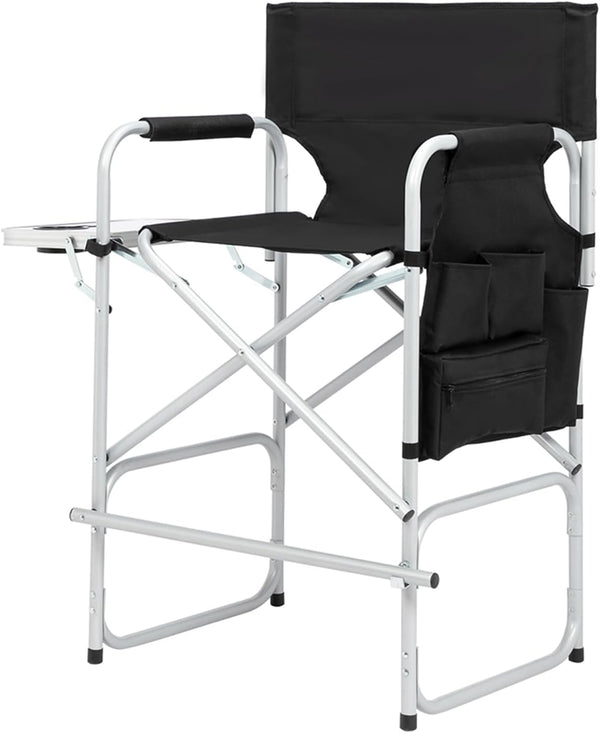 GeRRiT Tall Directors Chairs Foldable Makeup Artist Chair Seat Height 26.5 inches Heavy