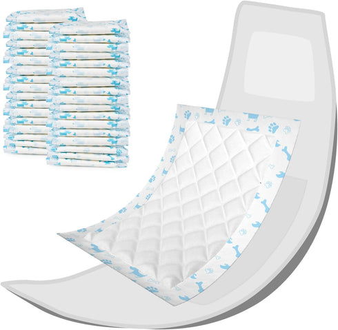 Pet Soft Disposable Dog Diaper Liners, Ultra Absorbent Booster Pads for Washable Dog Diapers, Blue, M-50