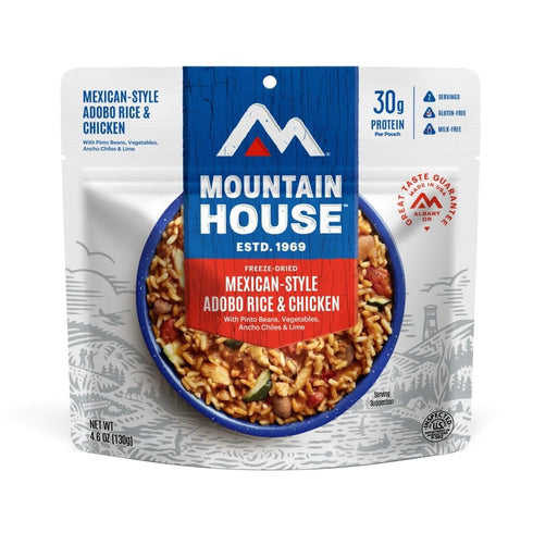 Mountain House Mexican Style Adobo Rice & Chicken, Freeze Dried Camping Food, 2-Servings, Gluten-Free