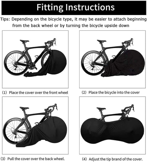 Stretchy Bike Wheel Cover, High Elastic Anti-dust Washable Bicycle Protection Storage Bag for Outdoor Indoor
