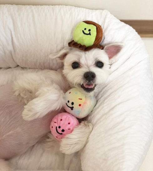 Ice Cream Puzzle Toy for Dogs, Hide and Seek Toy for Puppy Sniffing Balls, Cute Food Plush Toy for Small and Medium
