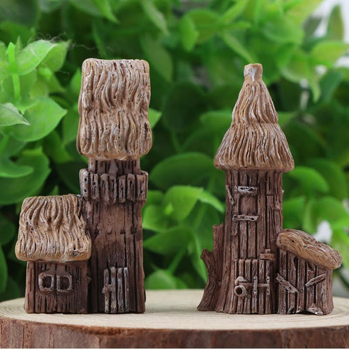 Opexicos 7Pcs Micro Landscape Accessories, Resin Rockery and House Crafts, Aquarium Supplies