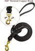 6 Foot Double Handle Leather Dog Leash, Heavy Duty Braided Lead for Small Medium Large Dogs with Traffic Handle