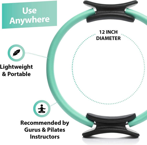 URBNFit Pilates Ring - 12" Magic Circle with Dual Grip, Foam Pads for Toning & Fitness Exercise