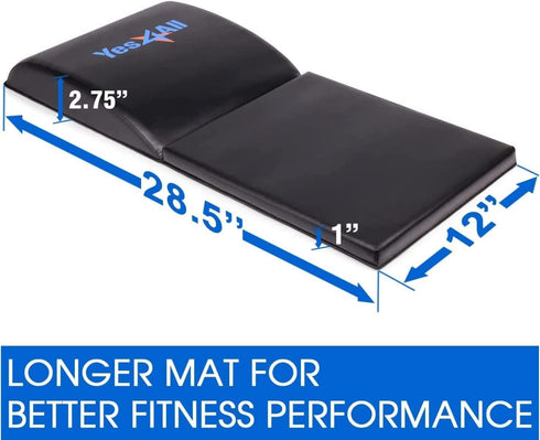 Yes4All Ab Mat Tailbone & No Tailbone/Ab Crunch Machine Ergonomic Handle for Sit Up, Foldable Double Thick Situps Pad, Workout Mat, Core Training, Lower Back Support, Total Body Workout by Yes4All