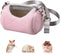 Dwarf Hamster Carrier Bag, Portable Cylinder Warm Outdoor Bag with Adjustable Shoulder Strap (Pink)