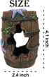 SLOCME Aquarium Broken Barrel Decorations, Betta Cave Hideout Wood Trunk Log for Fish Tank