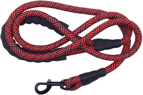 MayPaw Heavy Duty Rope Dog Leash, 3/4/5/6/7/8/10/12/15 FT Nylon Pet Leash, Soft Padded Handle, Thick Lead for Large