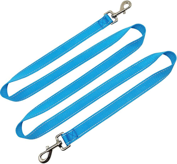 6FT Nylon Dog Tether, 1" Wide Reflective Thick Web Dog Training Tie Down for Medium Large Dogs Indoor Outdoor (Blue)