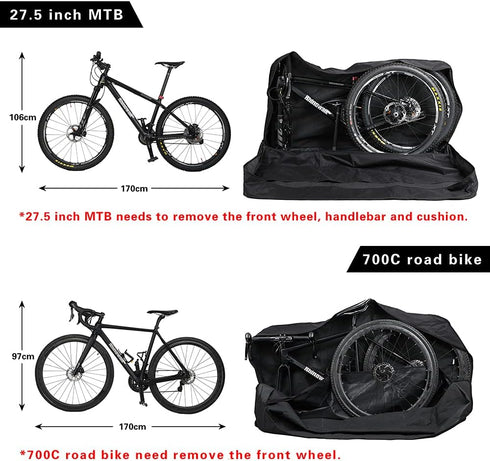 Rhinowalk Folding Bike Carry Bag, 26 Inch Thick Bicycle Transport Storage Case for Air Travel and Shipping