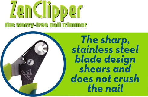 Zen Clipper Pet Nail Clipper for Dogs, Stainless Steel Claw Trimmer, 4mm Hole for Safer Grooming