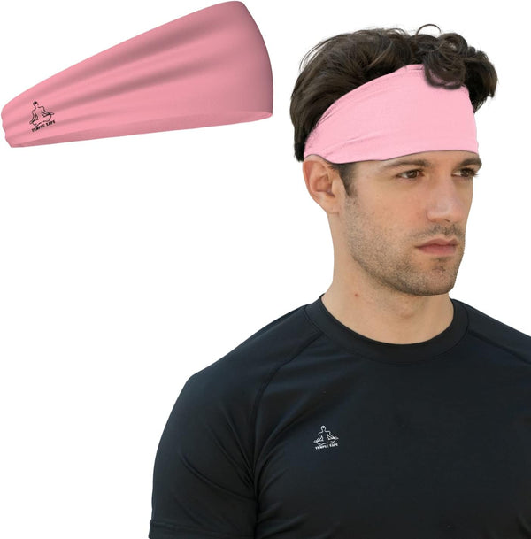 Headbands for Men and Women (Moisture Wicking Sweatband & Sports Headband for Running, Yoga, Bike Helmet Friendly)