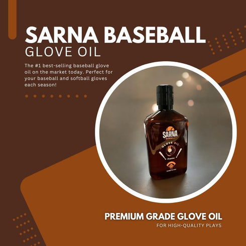 Softball Glove Oil - Softens, Hydrates, and Break-in Baseball Gloves and Softball Mitts by Increasing Flexibility - Great for Breaking in New Equipment (8.0 oz) - Made in USA by SARNA BASEBALL