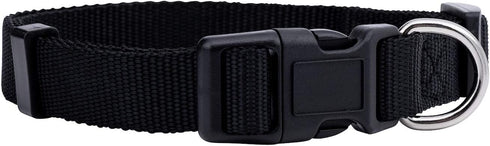 Native Pup Basic Nylon Dog Collar, Adjustable for Small, Medium, Large Pets & Puppies, Cute Colors (Large, Black)