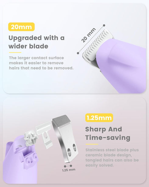 Trimmer Display,35dB Trimmers Trimmer PAPMINI Dog Paw with LED Ultra-Low Noise Dog Grooming Clippers,Cordless Paw