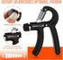 Hand Grip Strengthener Exerciser, 2 Pcs Adjustable Resistance 11-132 lbs Forearm Squeezer for Home Gym (Black)