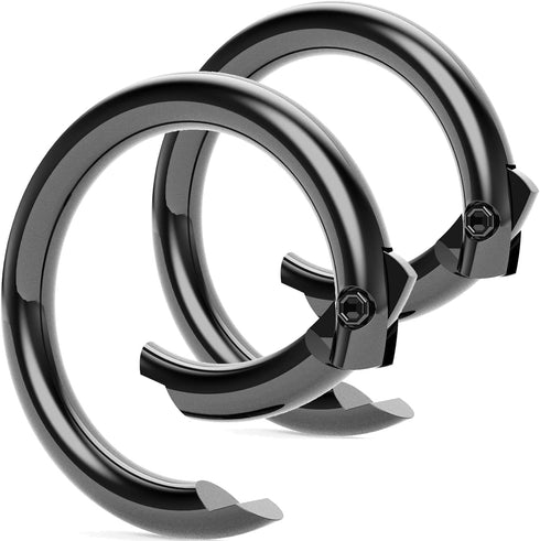 KeySmart Key Ring Clips, Round Stainless Steel Carabiner Clip with Quick Release Keychain Hooks