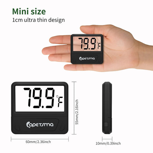 capetsma Aquarium Thermometer Digital Fish Tank Thermometer Accurate Reptile Thermometer Temperature Gauge with Large