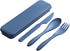 Reusable Travel Utensils Set with Case, Wheat Straw Portable Cutlery, Eco-Friendly Tableware for Kids, Adults, Blue