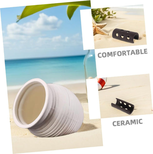 2pcs Set Kisangel Fish Tank Cave and Shrimp Hideout Aquarium Breeding Shelter, White Ceramic Small Fish Tank Hiding