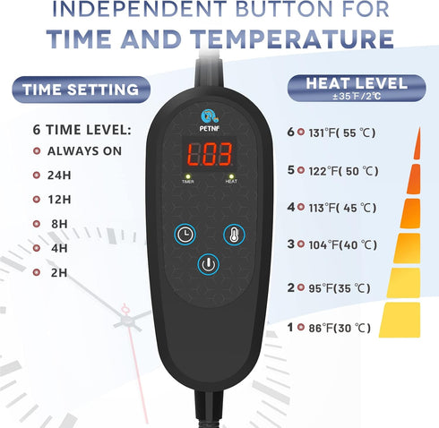 2023 Newest Dog Heating Pad with Temperature Adjustment, Anti-bite, Timer, Indoor Waterproof Electric Heated Mat