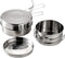 Stainless Steel Cookware Kit Camping Pot Pan Set 4pcs Outdoor Cooking Mess