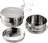Stainless Steel Cookware Kit Camping Pot Pan Set 4pcs Outdoor Cooking Mess