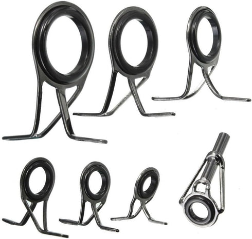 Honbay 7pcs Set Mixed Sizes Fishing Rod Eyes Guides Line Rings Repair Kit