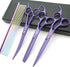 KINGSTAR 7.0in. Set,Straight Set Comb,case,A429 Matt Purple Professional Pet Grooming Scissors & Thinning & Curved