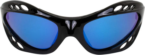 Hurricane Eyewear Category 4 Polarized Jet Ski Goggles - 2 Pairs Black Padded Frames with Smoke & Blue Mirror Lenses