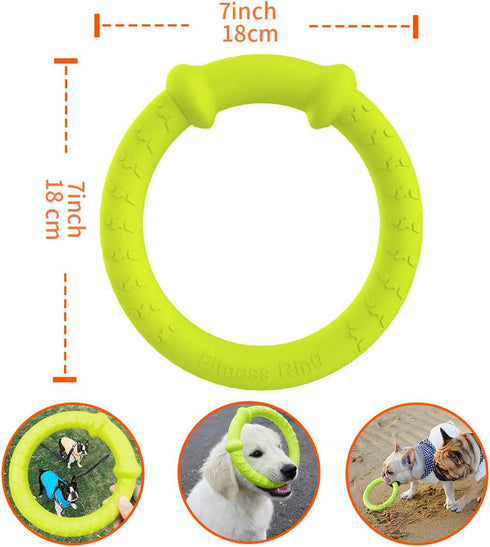 LaRoo Dog Flying Ring Toys, Durable Floating Disc for Training Outdoor Play for Medium Large Dogs (Small Green/18cm)