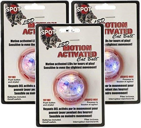 SPOTBRITES Ethical Pet Cat Toys, 3 Pack of Motion Activated Cat Ball