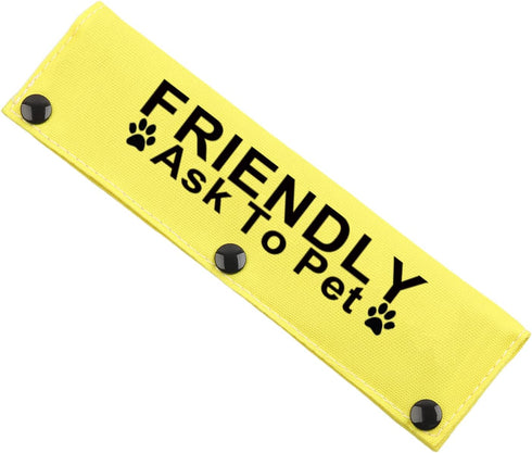 JXGZSO Not Friendly Ask to Pet Dog Lead - Give Me Space Dog Leash Wrap Rescue Dog Lead Cover (FRIENDLY A to P DLS)