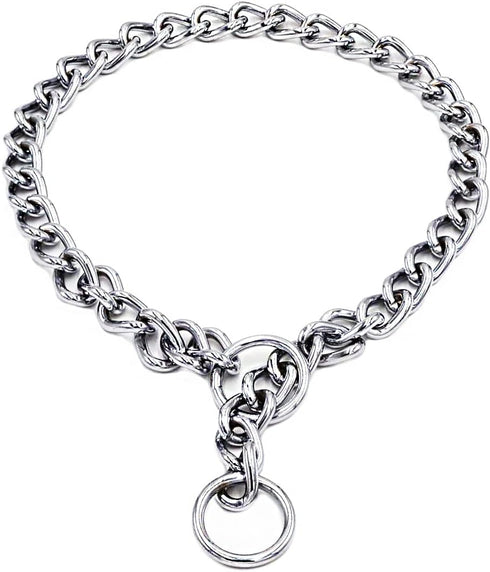 Dog Choke Collar Slip P Chain,Heavy Chain Dog Metal Training Choke Collars, Adjustable Weather Proof Alloy Steel Necklace for Small Medium Large Dogs