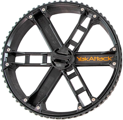 YakAttack TowNStow Kayak Cart, BeadLoc Rubber Tread Wheel for Hardpack Ground Surfaces, Black - Single Pack