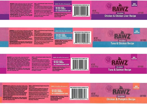 Rawz Natural Premium Canned Cat Wet Food, 12 Pack Variety Bundle, 5.5 oz Cans