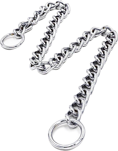 Dog Choke Collar Slip P Chain, Heavy Chain Metal Training Choke Collars, Adjustable for Small Medium Large Dogs