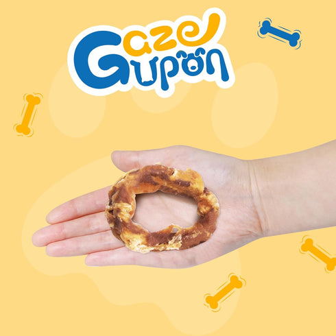 gazeupon Dog Treats, Chicken Wrapped Meat Ring, Made with Real Chicken and Beef, Healthy Dog Chews for Large Breed