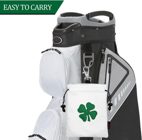 Golf Valuables Pouch Bag with Drawstrings, Leather Golf Tee Pouch for Men and Women