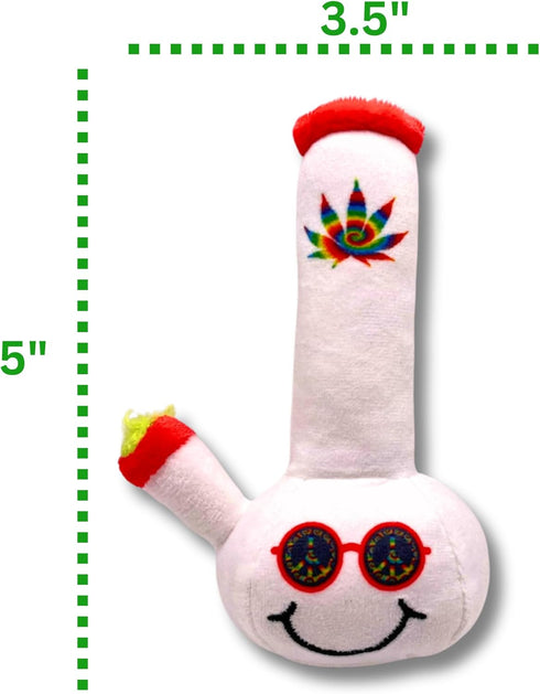 420 My Name is Lil Billie, Funny Weed Theme Catnip Toy, Cute Stuffed Parody Pot Bong, Cool Plush Novelty Gift for Pets