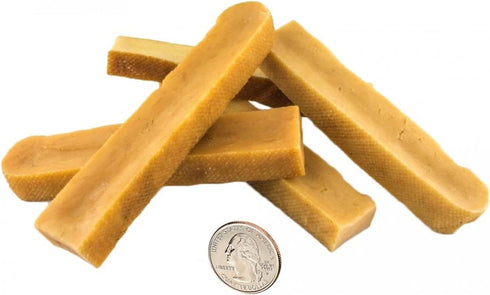 Large Yak Cheese Chews for Dogs - Healthy, Odorless, Long Lasting Rawhide-Free Bones for Aggressive Chewers (Pack of 5)