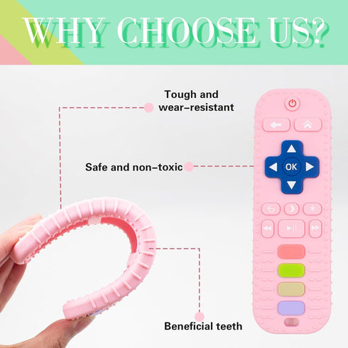 2 PCS Dog Chew Toys, Durable Silicone TV Stick Dog Squeaky Toys Puppy Teething Chew Toys Tough Dogs Toys for Training and Cleaning Teeth Interactive Dog Toys for Small Medium Large Dogs Pink Grey