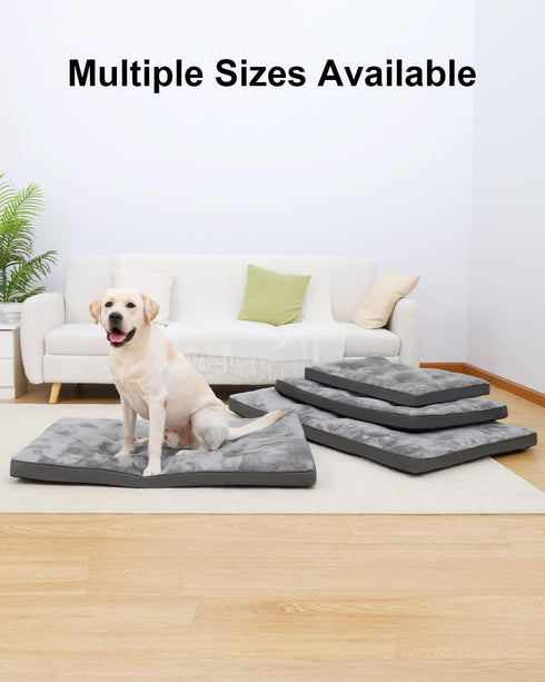 Dog Bed for Crate, Washable Medium Size Plush Dog Kennel Pad, Anti-Slip Sleeping Mat, 29x18 Inch, Grey