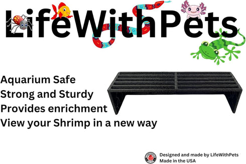 LifeWithPets Black Shrimp Hide Tunnel & Cave for Aquariums - Small